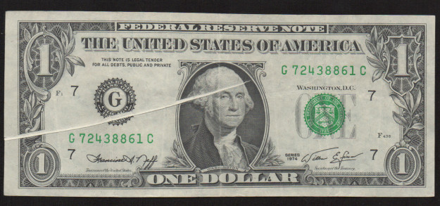 $1 1974 Error Front